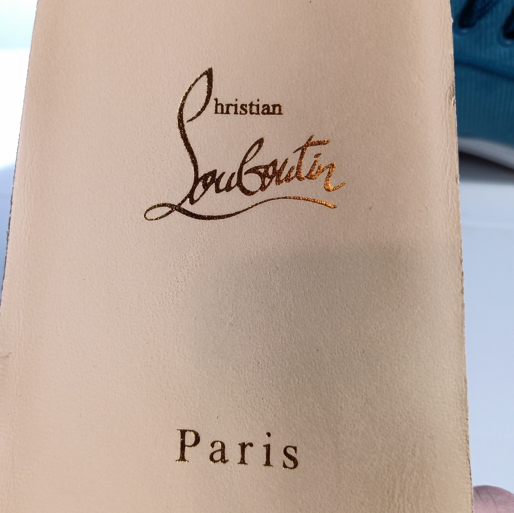 NEW CHRISTIAN LOUBOUTIN RANTULOW ORLATO FLAT BLUE SZ 42 / 9 - Picture 15 of 16